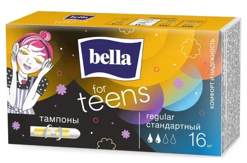 Тампоны женск.гигиен.комфорт и надёжность "bella for teens" Regular 16шт. (BE-032-RE16-E02)